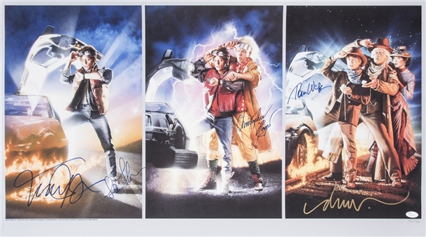 Back To The Future Cast Signed Litho With 4 Signatures: Fox, Lloyd, Thompson & Wilson - 101/750 (JSA)